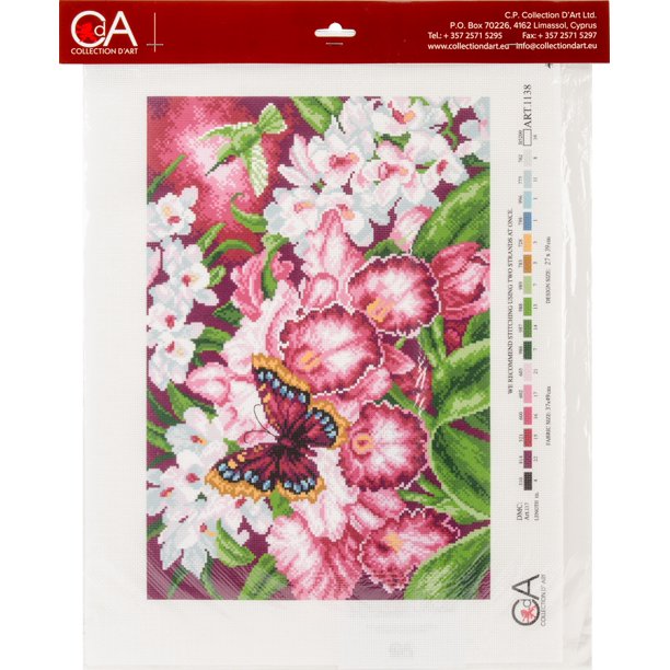 Collection D'Art Stamped Cross Stitch Kit 37X49cmOrchids