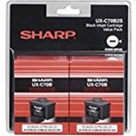 2 Pack Sharp UXC70B (UX-C70B) Black OEM Genuine Inkjet/Ink Cartridge (500 Yield) - Retail Twinpack Sharp Fax Machine Black Ink100% GuaranteedFast ShippingFree 1st Class Postage Upgrade