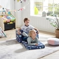 thumbnail image 3 of Ulax Furniture Children Sofa Chair to Lounger 2-in-1 Flip Open Convertible Kids Couch/Sleeper for Kids (Navy Dinosaur), 3 of 11