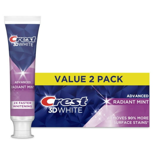 Pasta de dientes Crest 3D White Advanced para blanqueamiento dental, 2 unidades, 100 ml