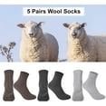 thumbnail image 4 of Zhengup Pack of 5 Womens Wool Socks Winter Warm Thick Knit Soft Vintage Casual Crew Boot Socks Gifts, 4 of 6
