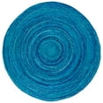thumbnail image 2 of SAFAVIEH Braided Calvin Transitional Cotton Reversible Area Rug, Turquoise, 8' x 8' Round, 2 of 10