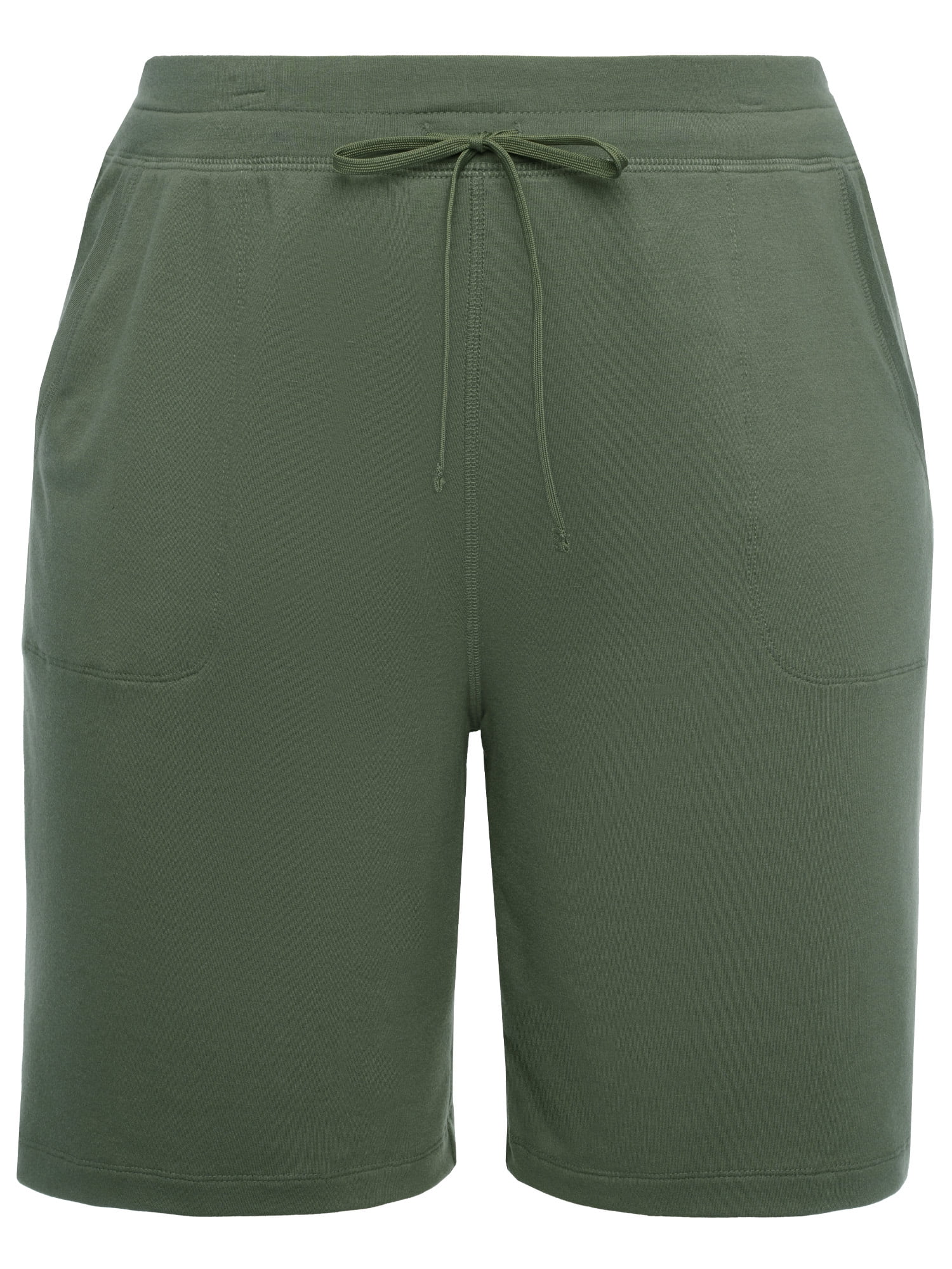 Athletic Works Women's Plus Size 9" French Terry Drawstring Lounge Shorts, Size 1X-5X