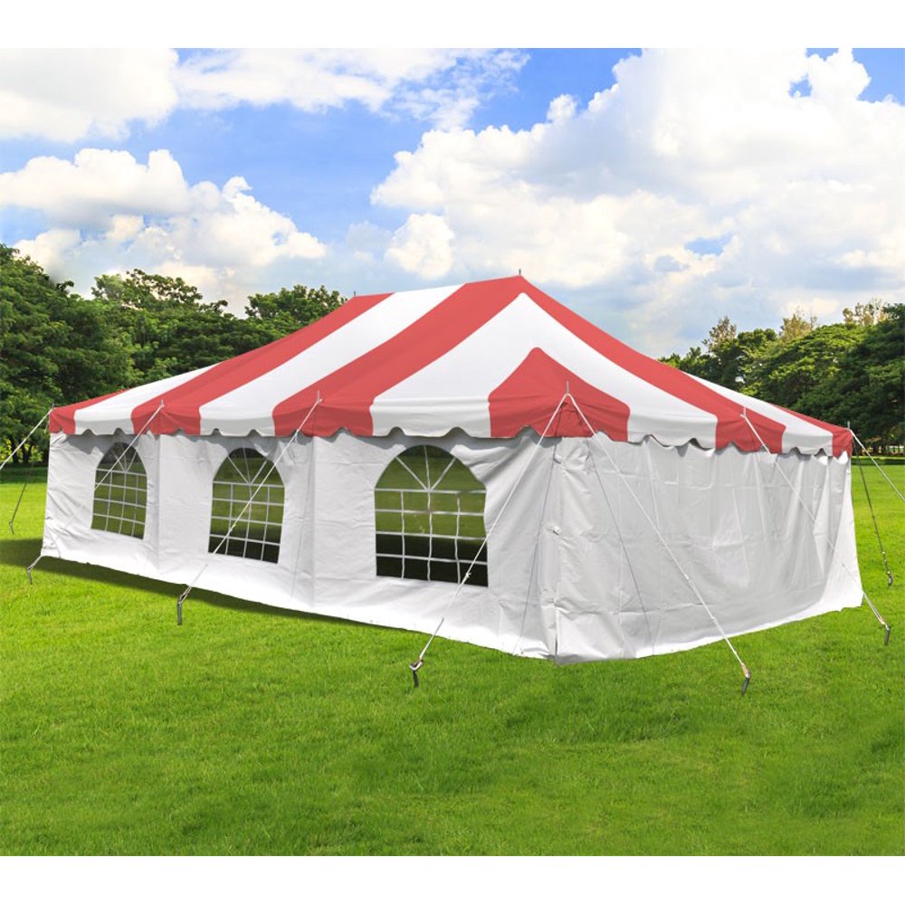 20x30 Outdoor Wedding Event Party Canopy Tent with Sidewalls, Red