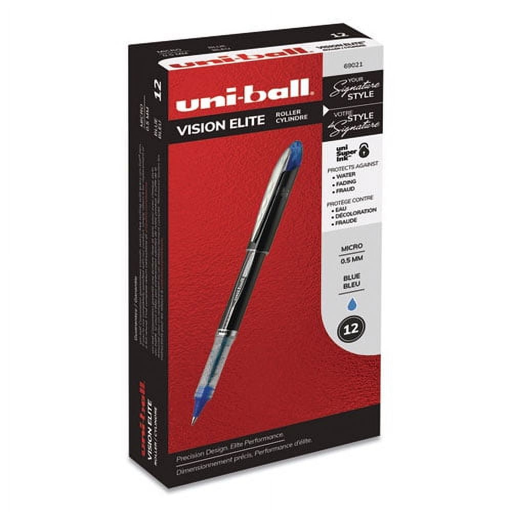 Vision Elite Roller Ball Pen, Stick, Extra-Fine 0.5 Mm, Blue Ink, Blue Barrel | Bundle of 5 Each