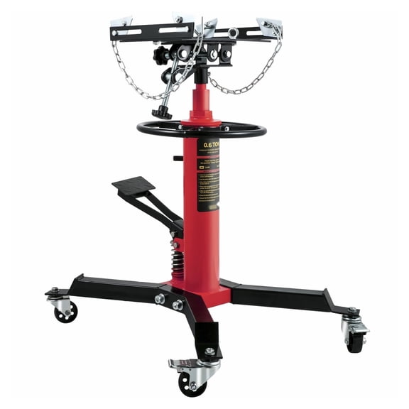 Transmission Jack 3/5 Ton 1322LBS Hydraulic Telescopic Jack, 2-Stage Floor Jack Stand, 360° Swivel Wheel, Red