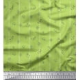 thumbnail image 1 of Soimoi Green Cotton Poplin Fabric Stripe & Square Geometric Print Fabric by Yard 42 Inch Wide, 1 of 3