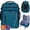 Blue Green, variant on Travel Backpack With 16 Pockets, 17'' Airline Approved Carry on Luggage,Waterproof Personal Item Bag Fit 15.6" Laptop, Lightweight Casual Daypack for Weekender Business Hiking(Black Bag)