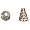Globules Patterned Antique Silver-Plated Beads Cone 9.2x12mm Fits 9-11mm Beads Sold per pkg of 40pcs per pack