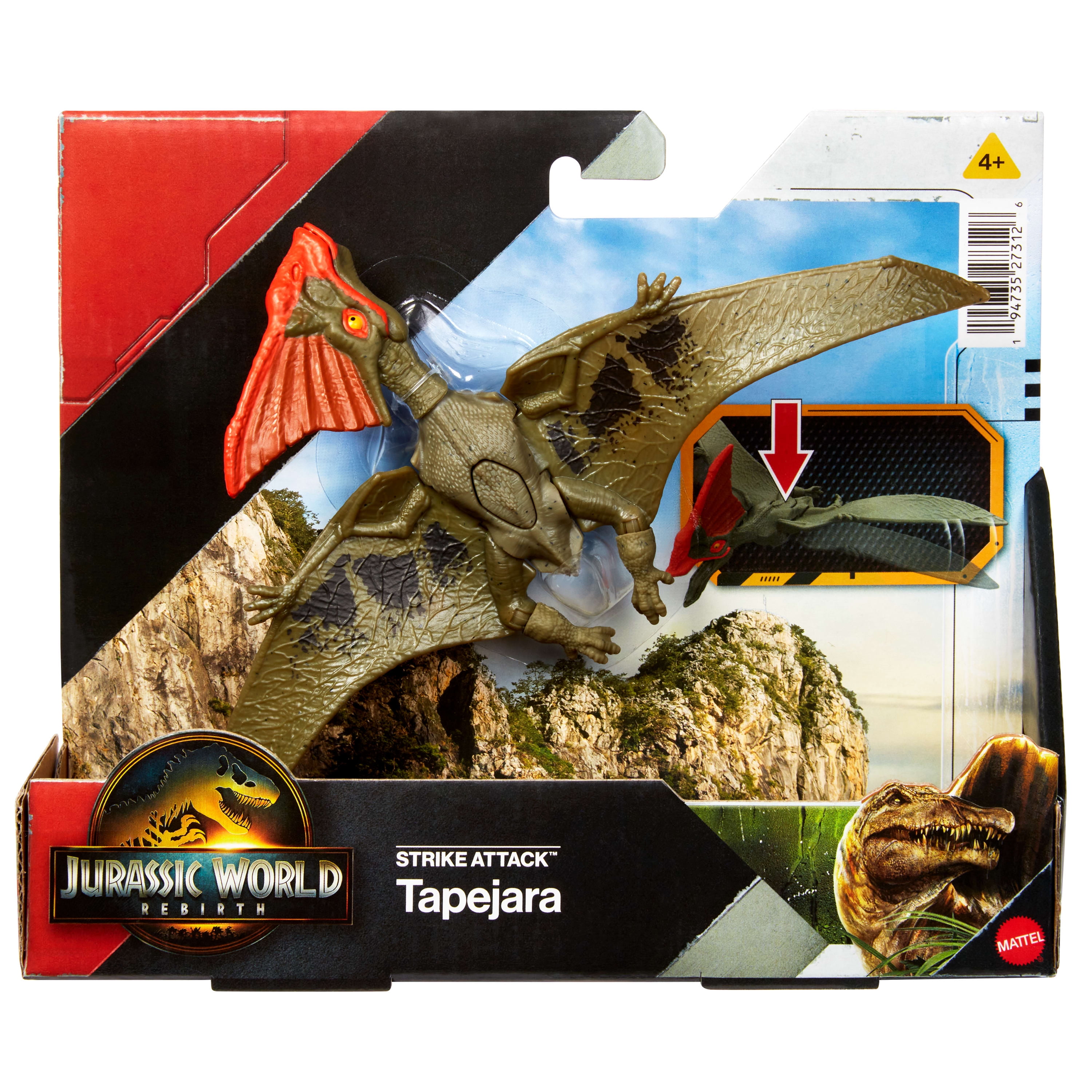 Jurassic World Rebirth Strike Attack Tapejara Dinosaur Toy, Single Strike Action, Authentic & Posable