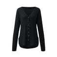 thumbnail image 4 of FAIWAD Women's Cardigan Sweaters 2024 Fall Oversized Open Front Button V Neck Lightweight Knit Outerwear, 4 of 6