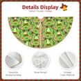 thumbnail image 5 of Halloween Christmas Tree Skirt - Cute green frog Kawaii 48 Inches Christmas Tree Skirt for Halloween Holiday Indoor Home Christmas Tree Decorations with Three Ribbons, 5 of 7