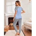 thumbnail image 5 of Ekouaer Womens Pajama Sets Short Sleeve Long Pants Pj Sets 2 Piece Summer Jogger Pjs for Women With Pockets, 5 of 6
