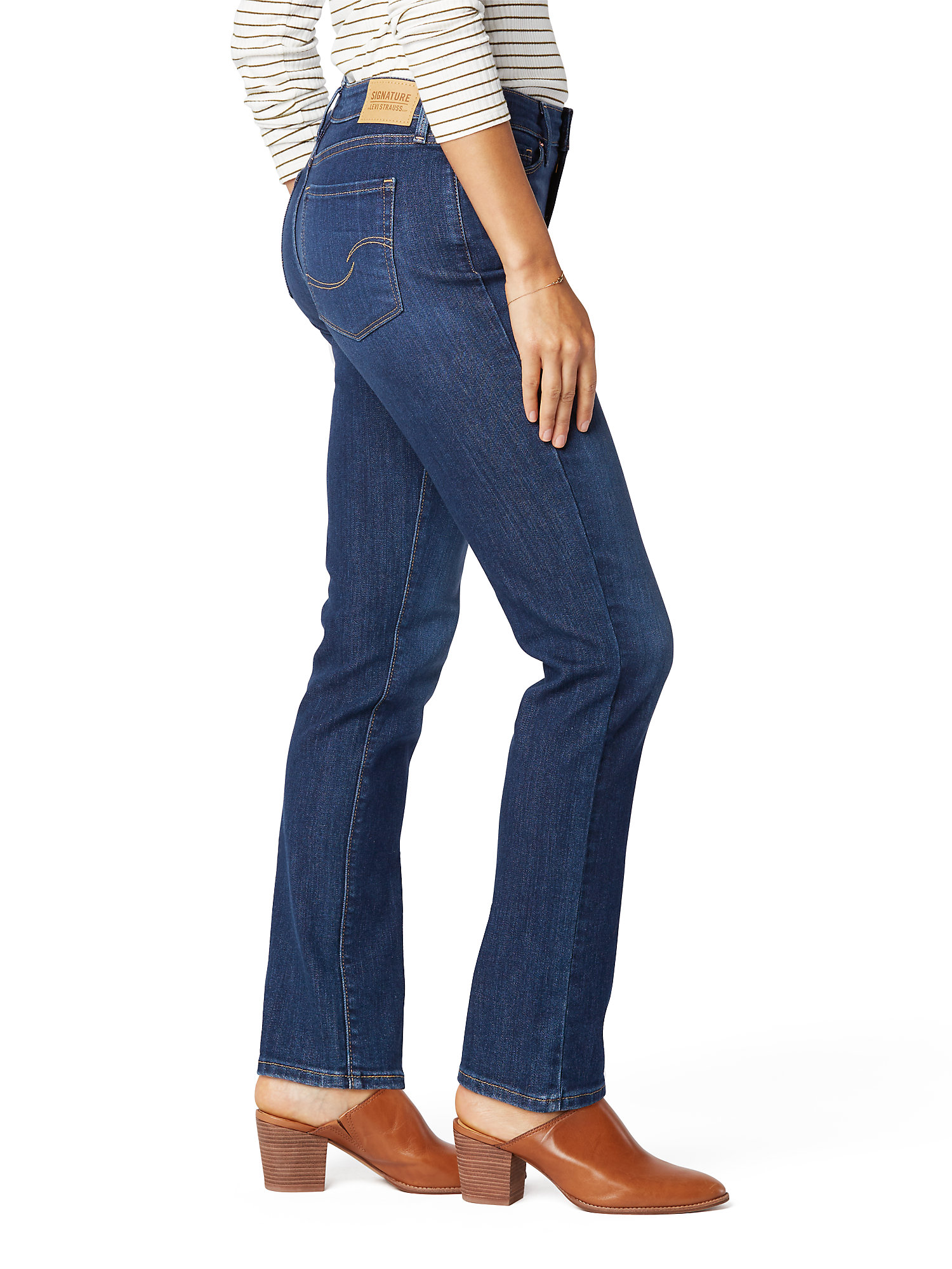 Signature by Levi Strauss & Co. Women's and Women's Plus Size Mid Rise Modern Straight Jeans, Sizes 2-28 - image 3 of 3