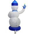 thumbnail image 4 of Lighted Hanukkah Inflatable Yard Decoration Huge 7' Ft Tall Snowman Blowup Decorated in a Chanukah Theme Menorah and Candle Indoor and Outdoor Hanukkah Holiday Yard Décor by Zion Judaica, 4 of 7