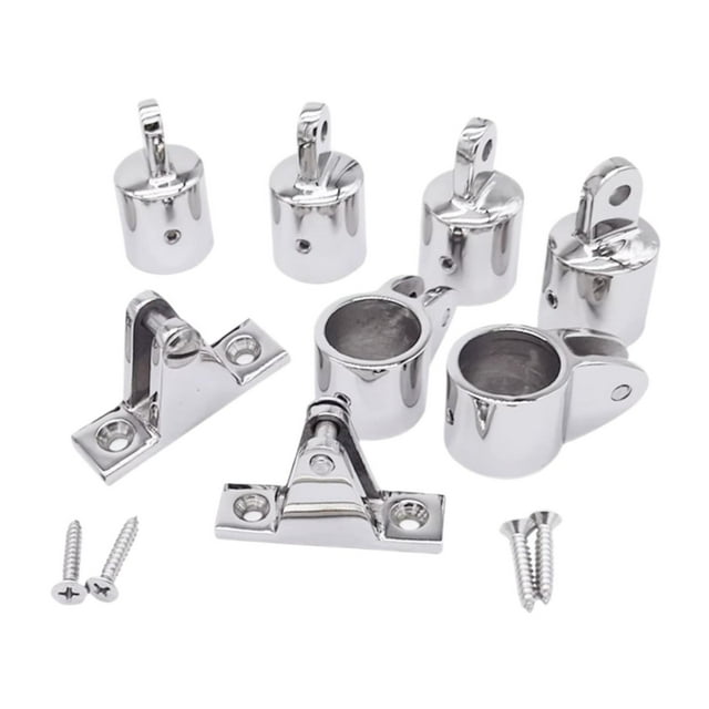 Accesorios superiores Bimini para barco, 4 tapas de ojo, 2 diapositivas de mandíbula, 2 bisagras de cubierta, resistentes, de fácil instalación, acero 22mm
