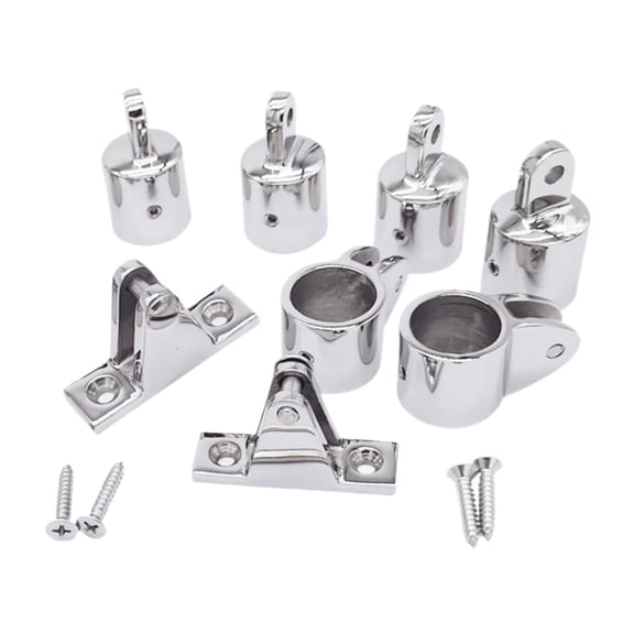 JISADER Boat Bimini Top Fittings 4Pcs Eye End Cap, 2Pcs Jaw Slides, 2Pcs Deck Hinges 22mm