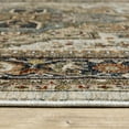 thumbnail image 4 of 8' X 11' Ivory Beige Blue Orange Gold Green Grey And Rust Oriental Power Loom Stain Resistant Area Rug With Fringe, 4 of 5