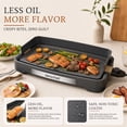 thumbnail image 4 of SENSCHEF Cleansnap Everyday 20 inch Electric Griddle, 1700W Rapid Heating, Foldable Anti-Mess Shield, ILAG Nonstick, Dishwasher Safe, Wooden Black, 4 of 12