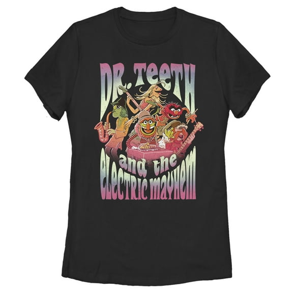 Women's The Muppets Dr. Teeth and The Electric Mayhem Graphic Tee Black 2X Large