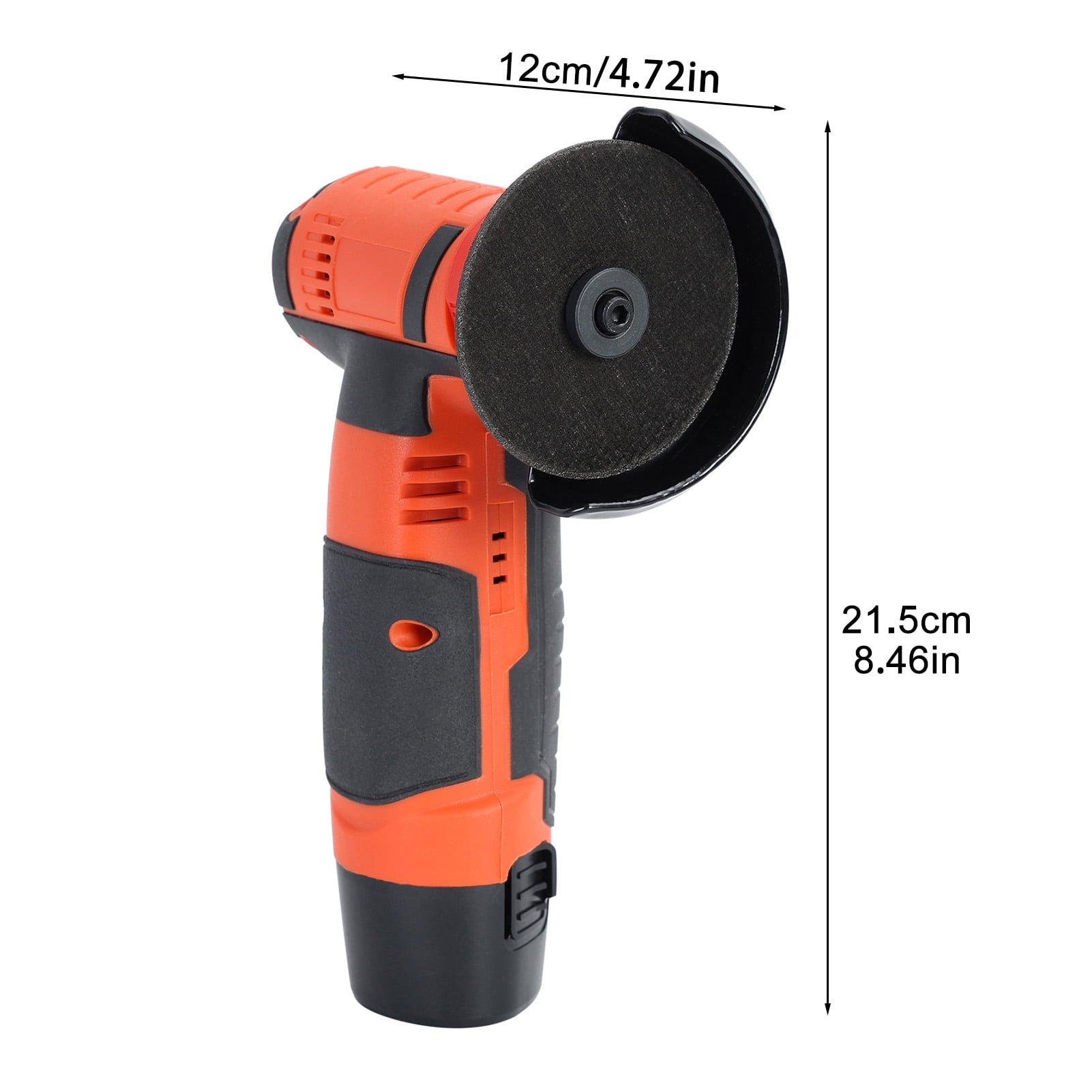 12V Cordless Angle Grinder with 2 Batteries, 19500RPM Brushless Mini Grinder Tool, 3-Inch Electric Metal Cutter & Polisher for Wood, Tile, Steel
