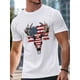 thumbnail image 3 of Camisetas de manga corta con calavera de ciervo abstracta para hombre, camisetas de cuello redondo con temática de bandera estadounidense para hombre., 3 of 8