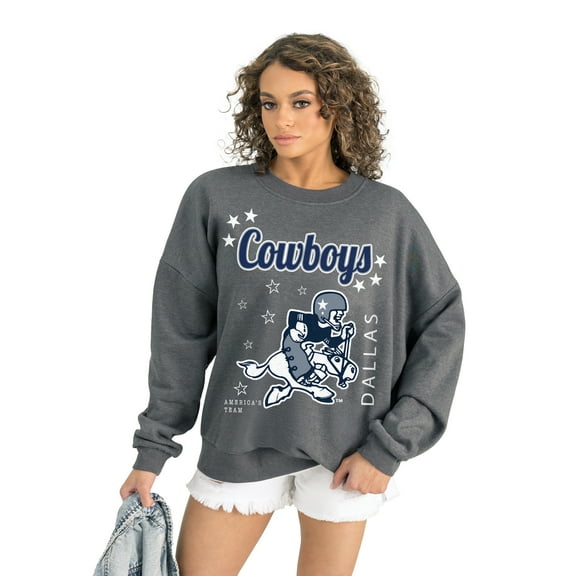 Women's Gameday Couture Gray Dallas Cowboys Ready to Rumble Premium Fleece Pullover Sweatshirt