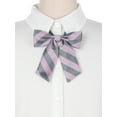 thumbnail image 4 of INSPIRE CHIC Women's Bowties Stylish Adjustable Elastic Band Pre-tied Stripe Bow Ties 1pcs Purple Gray, 4 of 6