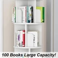 thumbnail image 4 of Juiluna Rotating Bookshelf 51.2", White Wood Bookcase for Kids and Adults, 360 Display 4 Tier Small Corner Book Shelf Organizer, Floor Standing Storage Rack for Bedroom, Living Room, White, 4 of 8