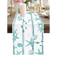 thumbnail image 2 of Burlap Table Runner 36 Inches Long, Ocean Starfish Shell Fish Non-Slip Kitchen Table Runners for Dining Room Everyday Use Party Table Decorations Watercolor Mint Green Stripes, 2 of 9