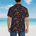 thumbnail image 4 of Fuzoiu Colorful Pumpkin Faces Print Hawaiian Shirt for Men, Summer Beach Casual Short Sleeve Button Down Shirts, Men’s Beach Summer Shirts with Pocket,Small, 4 of 7