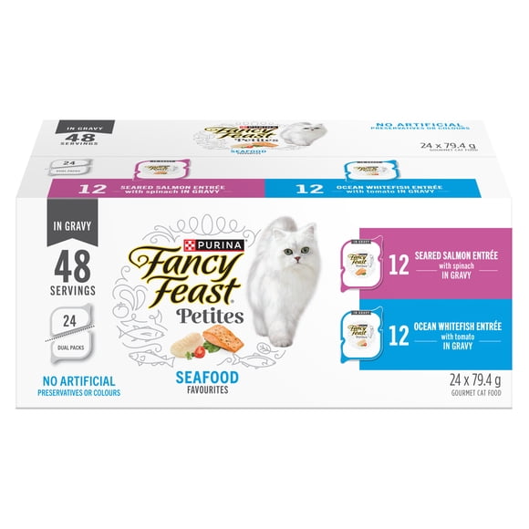 Fancy Feast Petites Petites Seafood Favourites Variety Pack, Wet Cat Food 24 x 79.4 g