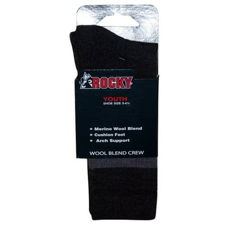 Rocky Boys' Wool Blend Socks, Charcoal/Grey
