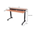 thumbnail image 5 of Stand Up Desk Store Crank Adjustable Two Tier Standing Desk with Heavy Duty Steel Frame (Black Frame/Teak Top, 60" Wide), 5 of 8