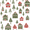 Green Christmas House, variant on FORMRS Boys Pajama Pants with Pockets Size 6-8Y Kids Lounge Sleep Bottoms, Cartoon Orange Houses