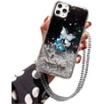 thumbnail image 1 of Crystal Glitter Mobile Phone Case Compatible with iPhone 12 Pro Max Case Transparent Diamond Butterfly Soft TPU Silicone and PC Bumper Protective Case with Crystal Chain Shockproof Case Cover, 1 of 5
