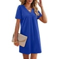thumbnail image 4 of Fantaslook Summer Dresses for Women Short Sleeve V Neck Casual Shift Dress with Pockets, 4 of 8