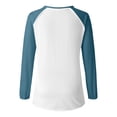 thumbnail image 4 of MHFRRA Camiseta de Manga Larga con Cuello En V y Estampado de La Bandera de Canadá para Mujer Azul Claro, 4 of 4