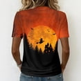 thumbnail image 5 of DORKASM Women Halloween Shirts Short Sleeve Ghost Graphic Lounge Shirt V Neck Funny Print Spooky Vacation Tshirt Pumpkin 2026 Causal T Shirt Orange 3XL, 5 of 5