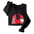 thumbnail image 5 of ibuvkizy Sweatshirt for Women Valentine's Day Round Neck Lover's Love Print Sweatshirt Long Sleeved Pullover Top/shirt Black,XS, 5 of 7