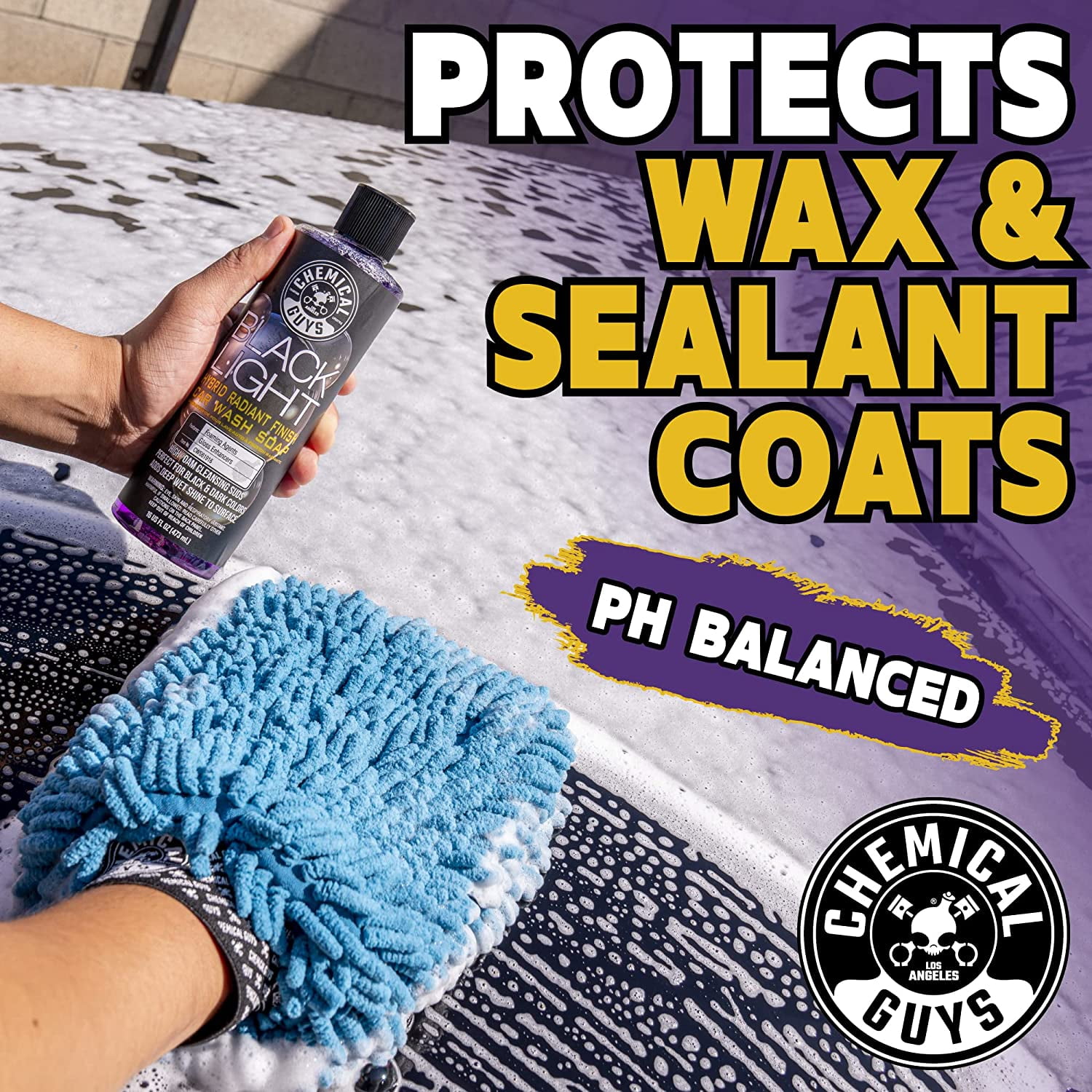 Chemical Guys CWS619 Black Light Foaming Car Wash Soap (Works with Foam Cannons, Foam Guns or Bucket Washes) Safe for Cars, Trucks, Motorcycles, RVs & More, 128 fl oz (1 Gallon), Black Cherry Scent