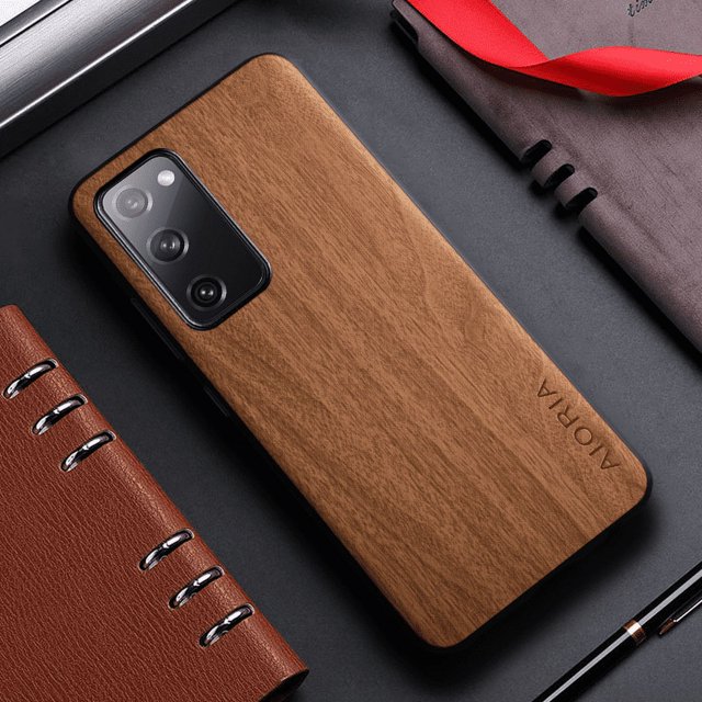 Bamboo Wood Pattern Leather Back Cover For Samsung Galaxy S21 S22 S20 Ultra Plus FE Phone Case
