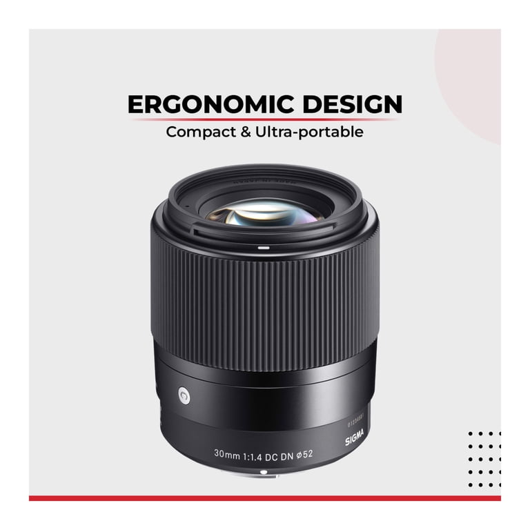 Sigma 30mm f/1.4 DC DN Contemporary Lens for Canon EF-M and 64GB 