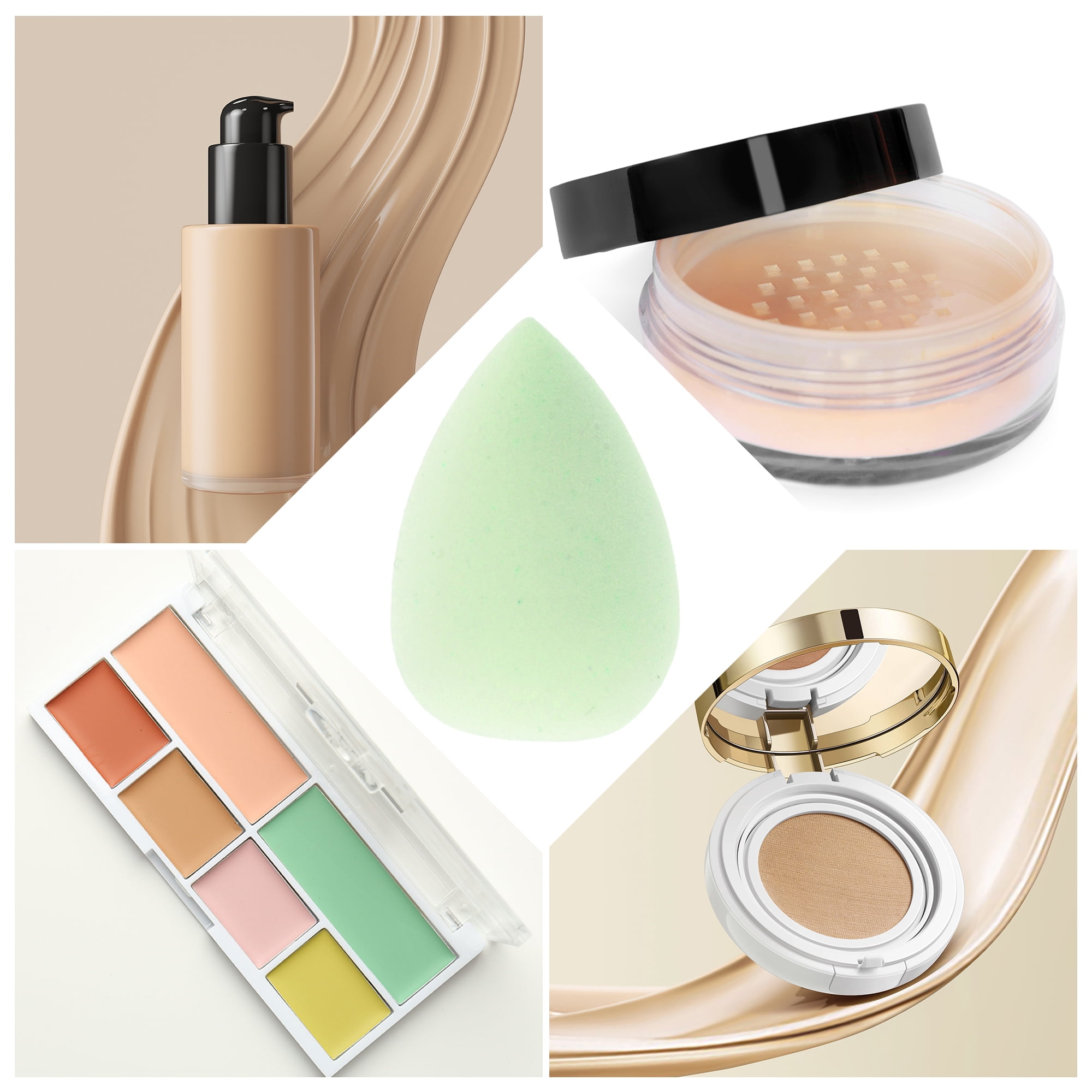Unique Bargains 10 Pcs Mini Face Makeup Sponge for Makeup Light Green