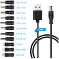 thumbnail image 2 of Universal USB to DC Power Cord - 8 Interchangeable Plugs, 1m Length, 5V Compatible - for Charging Multiple Devices Like Tablets, Phones, and Cameras, 2 of 8