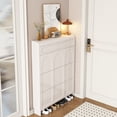 thumbnail image 2 of Gabinete de zapatos con cubo basculante ultrafino de viento crema, puerta de entrada para el hogar, gabinete de entrada integrado, nuevo almacenamiento Popular 2025, 2 of 4