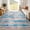 Blue, variant on Beltran 4'x6' Abstract Watercolor Striped Area Rug, Washable Non Slip Low Pile Boho Rug, Pastel Multicolor Stain Resistant Rug for Living Room Bedroom, Colorful