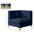 thumbnail image 3 of Meridian Furniture Alina Navy Velvet Corner Chair, 3 of 17