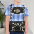 thumbnail image 2 of Xudanell Kids Boys T Shirts Toddler Athletic Shirt Childrens Summer Short Sleeve Oktoberfest Bib Printed T-Shirt Spliced Plaid Short Sleeve, 2 of 7