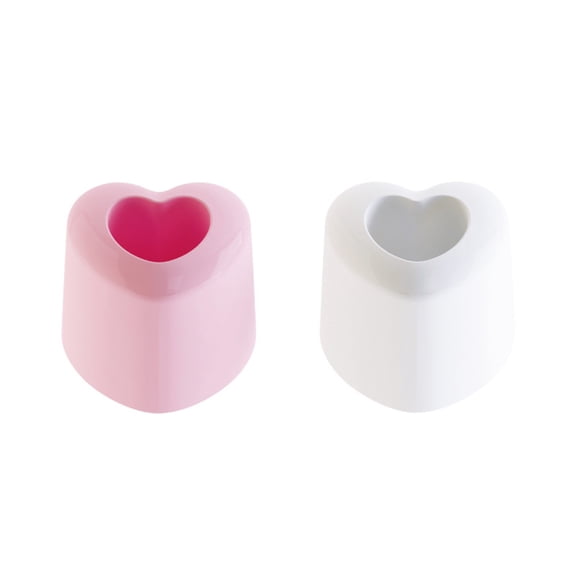 ELAYARD Heart Shaped Toothbrush Holder Stand, 1 Pair Multifunction Storage Organizer for Bathroom and Living Room, ABS